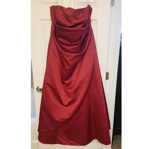 David's Bridal Red Prom Dress